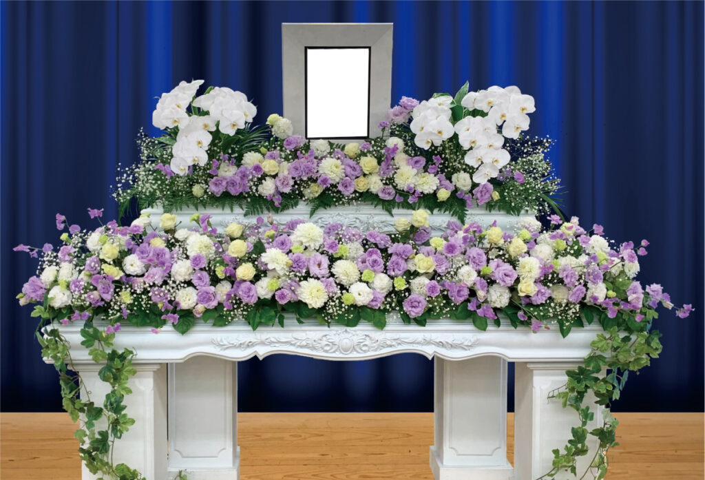 敬愛シビックホール堺の家族葬プラン59の祭壇例1